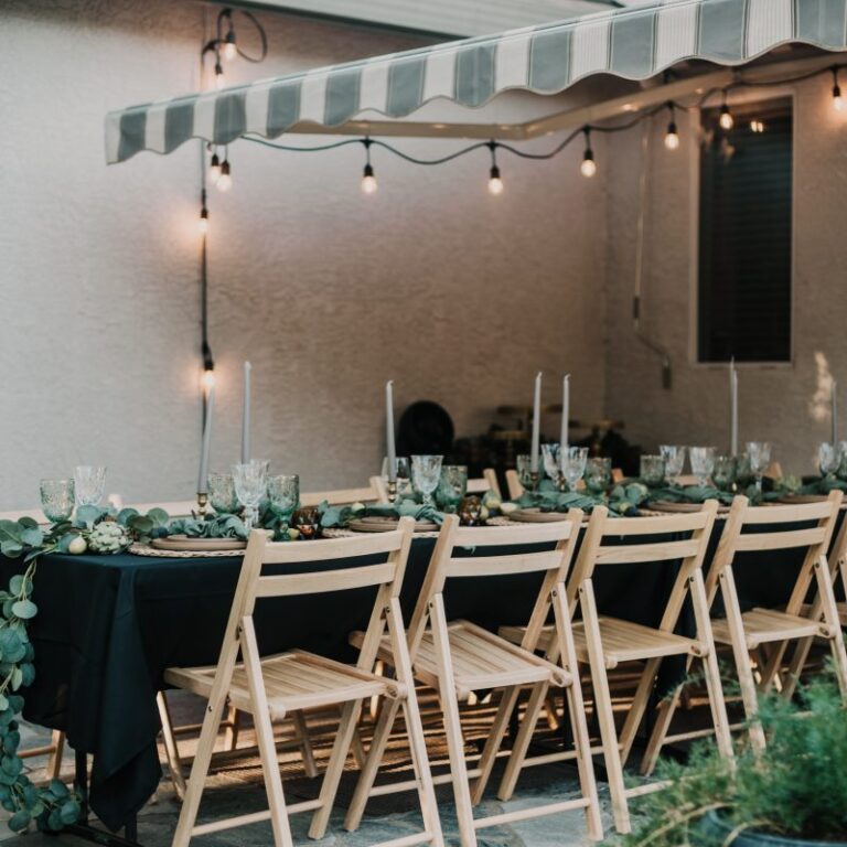 Bohemian table setting with rattan chargers