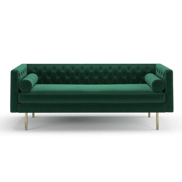 79” Vintage Emerald Green Sofa