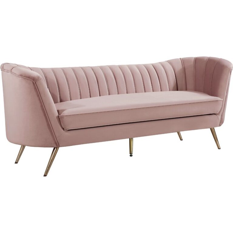 Velvet flared arm sofa
